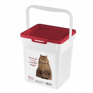 Контейнер для корма Lucky Pet 8 л Кошки, бордовый