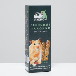 Зерновые палочки «Пижон» для грызунов, с орехами, 2 шт