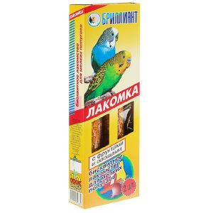 Лакомка «Бриллиант» для птиц, фруктовый бисквит, 2 шт, 60 г
