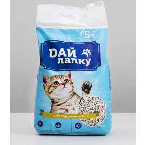 Наполнитель минеральный впитывающий «Дай лапку», фракция 4-6, 5 л