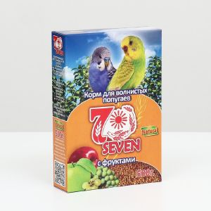 Корм Seven Seeds для волнистых попугаев, с фруктами, 500 г