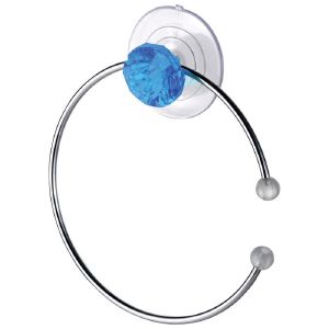 Держатель для полотенца круглый W2508E «Бриллиант, синий» (крепление: присоска) 311458