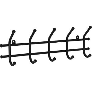 Вешалка настенная ЗМИ Норма 5, 5 крючков, 48 x 8 x 16,5 см, черный ВН 24 Ч