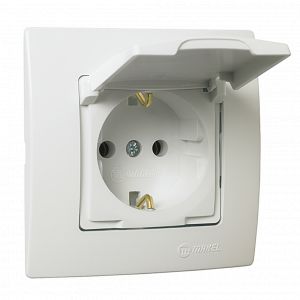 Розетка 1-м. с/у с/з MAKEL 32001029 с крышкой (Р)