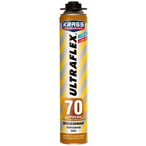 Пена монтажная профессиональная KRASS ULTRAFLEX 70 Supreme Всесезонная 0,89л