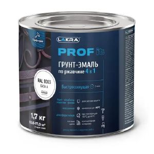 Грунт-эмаль 4 в 1 быстросохнущая Лакра PROF IT Оксид красный, RAL 3009 1,7кг