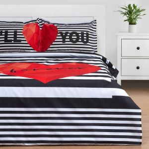 Комплект: пододеяльник и 2 наволочки Love Forever 175*215 см, 50*70 см - 2 шт, 100% хлопок
