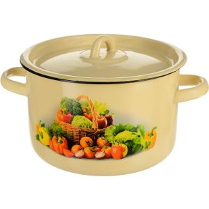 Кастрюля эмалированная, 2,9 л, СтальЭмаль, с декором