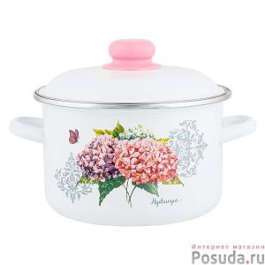[1RD201M] Кастрюля эмал цил Гортензия 4,0л ТМ Appetite