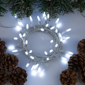 Гирлянда «Нить» 5 м с насадками «Игла», IP20, прозрачная нить, 50 LED, свечение белое, 8 режимов