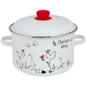 Кастрюля эмалированная 4,0 л Chickens’stories 1RD201M