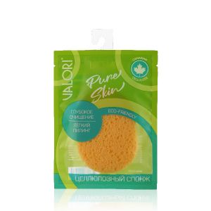 Целлюлозный спонж для умывания лица Valori Pure skin « Глубокое очищение » , большой