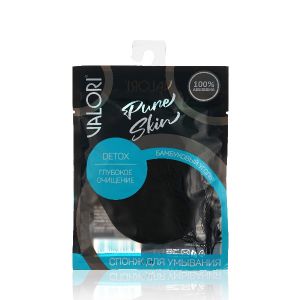 Спонж для умывания лица Valori Pure skin « Detox » с бамбуковым углем