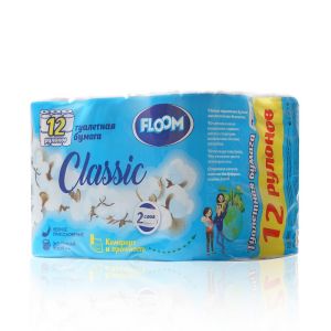 Туалетная бумага Floom Classic 2х-слойная 12 шт