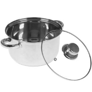 [BE-158/2] BE-158/2 Кастрюля из нерж стали со стеклянной крышкой (d=22 4.2 л)
