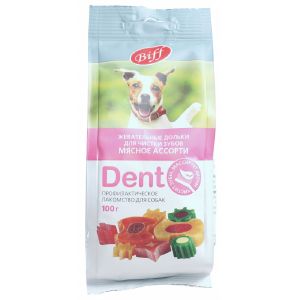 Жевательные дольки для собак TiTBiT DENT мясное ассорти 100 гр