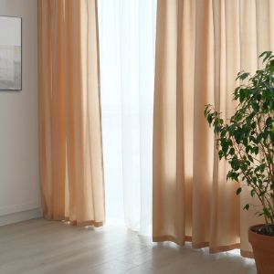 Штора портьерная «Этель» 200x250 см, цвет бежевый, тафта, 100% п/э