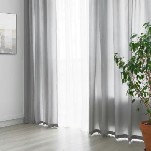Штора портьерная «Этель» 200x250 см, цвет хром, тафта, 100% п/э