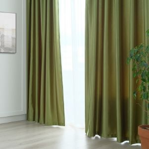 Штора портьерная «Этель» 200x250 см, цвет фисташковый, глянцевая, краше, 100% п/э