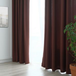 Штора портьерная «Этель» 200x250 см, цвет шоколадный, матовая, краше, 100% п/э