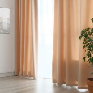 Штора портьерная «Этель» 200x250 см, цвет светло-бежевый, матовая, краше, 100% п/э