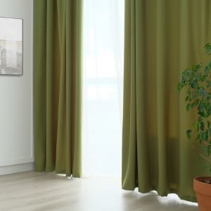 Штора портьерная «Этель» 200x250 см, цвет фисташковый, матовая, краше, 100% п/э