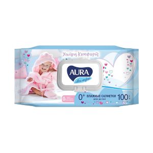 Влажные салфетки Aura Ultra Comfort Алоэ и Витамин Е 100 шт