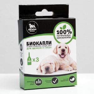 Биокапли «ПИЖОН Premium» для собак от блох и клещей, до  40 кг, 3х2 мл 5487949
