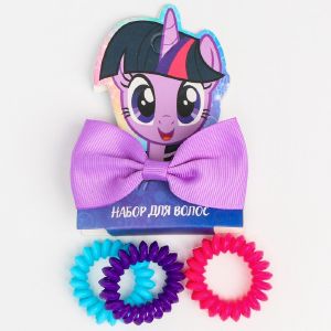 Набор для волос заколка+резинки 3 шт «Искорка», My little Pony