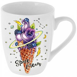 Кружка фарфоровая Rainbow 340 мл тюльпан Space Cream WWDES-7