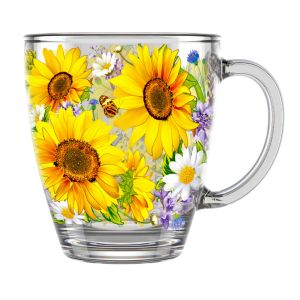 Кружка для чая 350 мл 2025-Д Подсолнухи круг