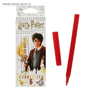 Фломастеры 6 цветов «Гарри Поттер», картонная коробка, европодвес