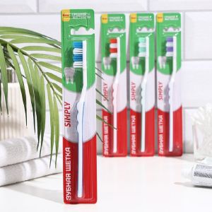 Зубная щётка Rendal Simply, средней жёсткости, 1 шт. МИКС