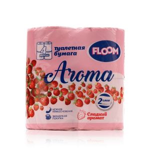 Туалетная бумага Floom Aroma Земляника 2х-слойная, 4шт