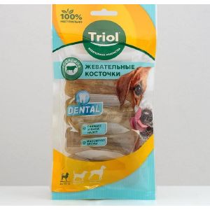 Косточка жевательная Triol DENTAL, 7,5 см, 20-25 г, упаковка 4 шт