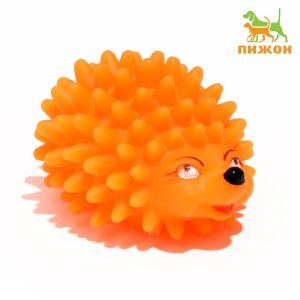 Игрушка пищащая «Ёжик» мини для собак, 5 см, оранжевая