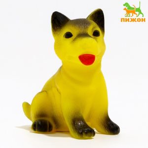 Игрушка пищащая «Маленький друг» для собак, овчарка, 9 см, жёлтая