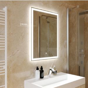 ЗЕРКАЛО MIXLINE «НОРМА-ЛАЙТ» 600*800 (ШВ) АЛ. ПРОФИЛЬ, СЕНСОРНЫЙ ВЫК,СВЕТОДИОДНАЯ ПОДСВЕТКА