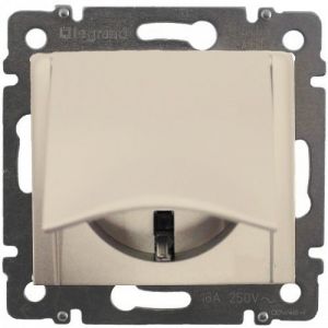 Мех. розетки 1-м. с/у с/з LEGRAND VALENA с крышкой Слон. Кость 774322 (Р)