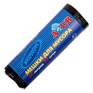 Мешок для мусора 60 л (20 шт) AZUR Эконом 154
