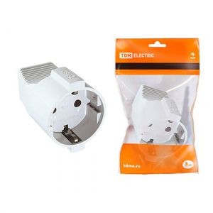Кабельная розетка 1-м. с/з TDM 16А 250В с защ. шторками Белый SQ1806-0031