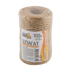 Шпагат джутовый 2-ниточный Рыжий кот, 1200 текс, 100 м