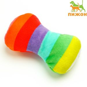 Игрушка для собак «Мягкая кость», 15 см, радужная расцветка