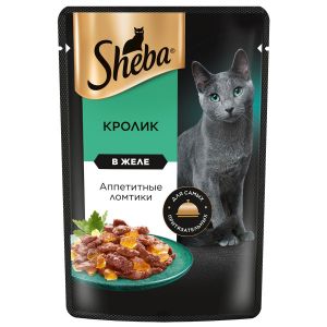 Влажный корм для кошек Sheba кролик и индейка в соусе 75 гр