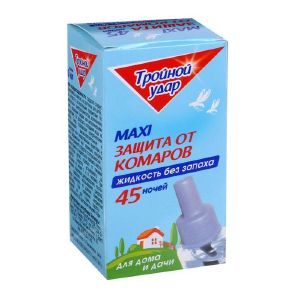 Жидкость от комаров для фумигатора Домовой Тройной удар 45 ночей Л063