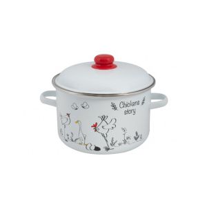 [1RD221М] Кастрюля эмал цил Chickens’stories 5,5л ТМ FOOD ATELIER