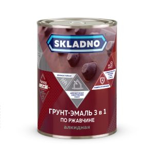 Грунт-эмаль по ржавчине 3 в 1 Skladno, 1,8 кг, синяя