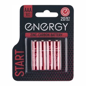 Батарейка Energy Start R03/4B, типоразмер ААА, 4 шт