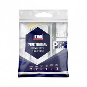 Уплотнитель для окон P-профиль Tytan Professional, 9 x 5,5 мм, 6 м, белый