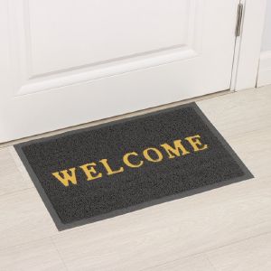 Коврик придверный грязезащитный Доляна «Welcome. Точки», 38х58 см, цвет черный   9643318